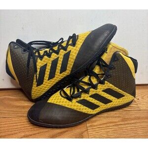 Adidas Mat Wizard Hype Men's Wrestling Shoes, Black, Yellow BC0531 Size 13
